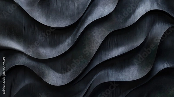 Fototapeta Abstract Dark Gray Wavy Pattern Background.