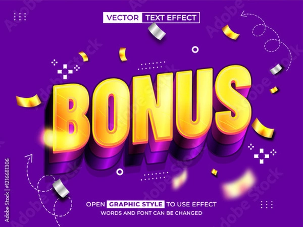 Obraz bonus editable text, font effect, 3d text for title
