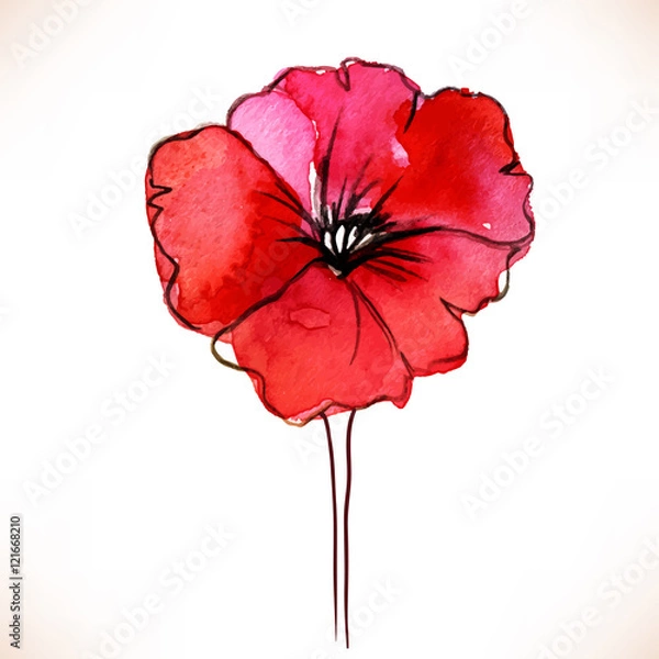 Fototapeta Vector color abstract hand-drawn pattern with waves and clouds 