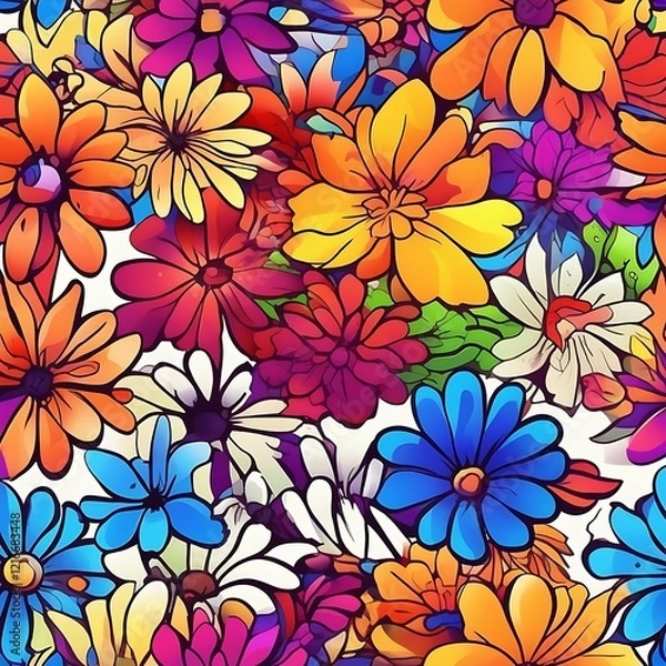 Fototapeta seamless floral pattern