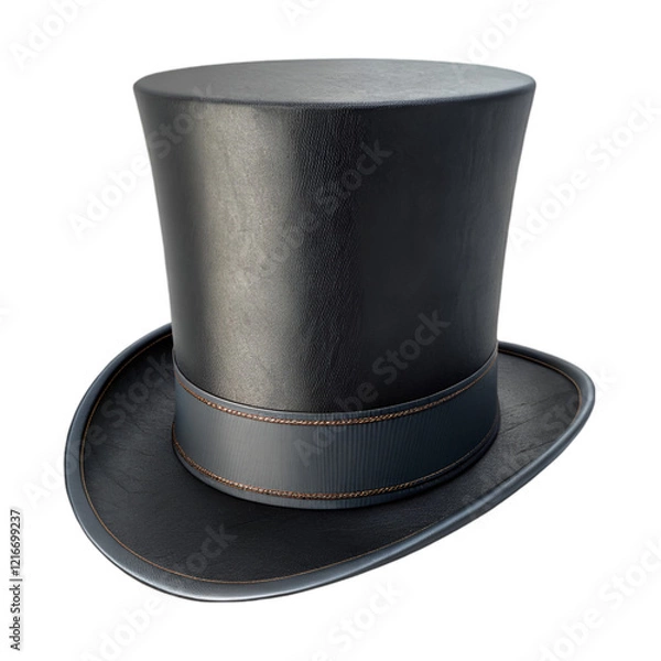 Fototapeta cylinder black top hat isolated on transparent background