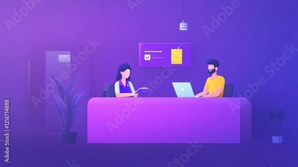 Obraz Team Collaboration in Vibrant Office Setting