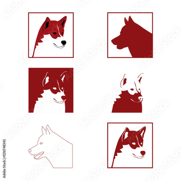 Obraz Set of dog icons