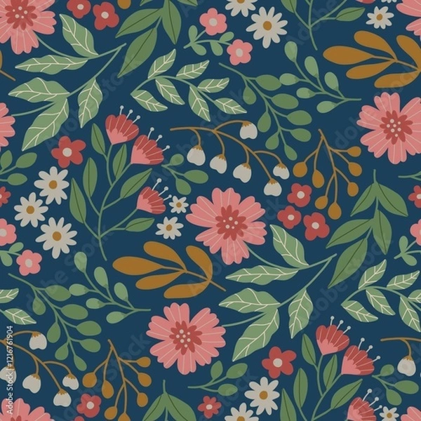 Obraz Whimsical Wildflower Seamless Pattern