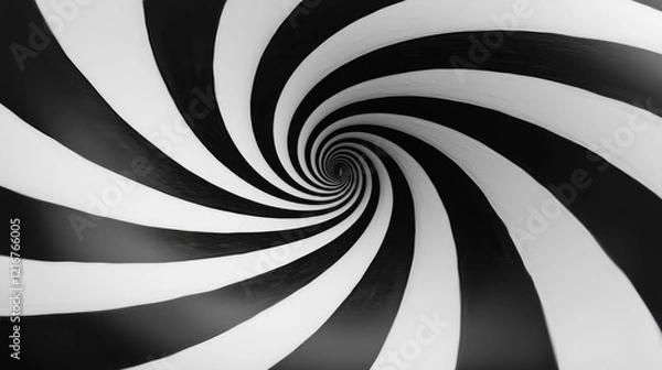 Fototapeta A mesmerizing black and white spiral pattern creating a sense of depth and movement.