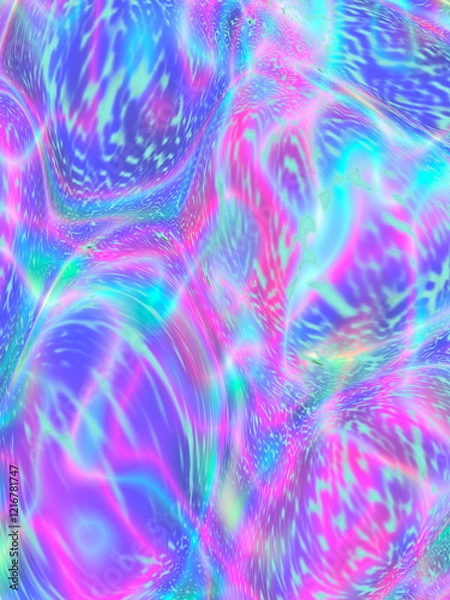 Fototapeta A delicate, blurred abstract image featuring a colorful snowflake design with a gradient background. This decorative element is perfect for festive printing and various production applications