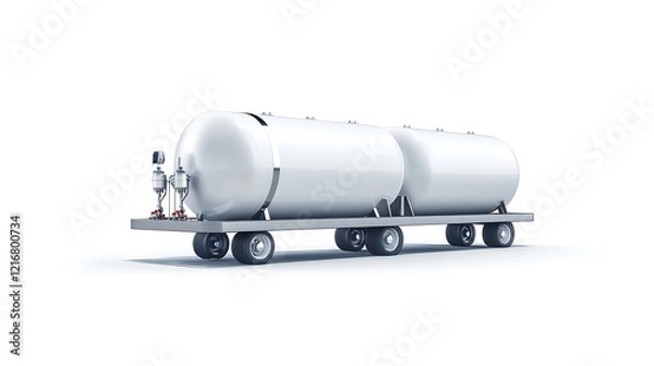 Obraz Energy storage tanks in industrial setting white background high-quality content modern environment