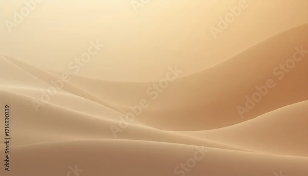 Fototapeta Minimalist abstract golden dunes in soft beige tones.