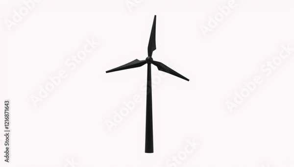 Fototapeta Black-and-white windmill icon featuring simple geometric lines and symbolizing renewable wind energy sustainable farming and environmental consciousness