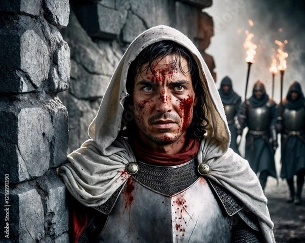 Obraz A Templar knight against the enemies