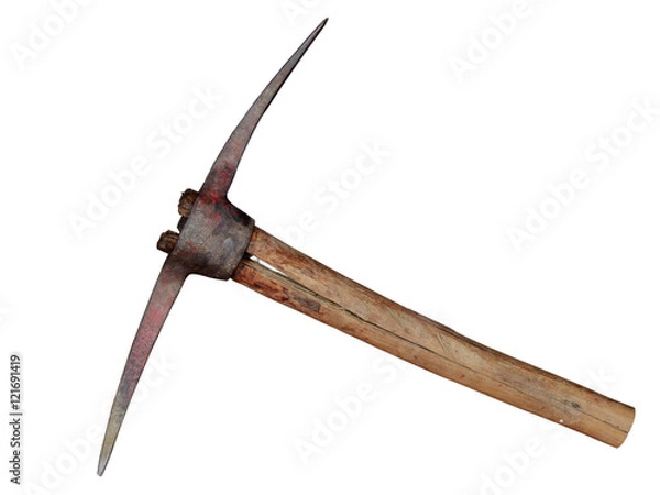 Fototapeta pickaxe for ore extraction on a white background