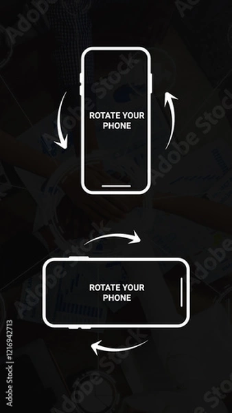 Fototapeta Phone Rotation Graphic Overlay. Vertical and Horizontal Alignment.