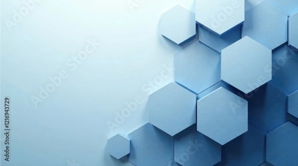 Fototapeta Abstract Hexagon Pattern Background Design  A Serene Blue Composition of Geometric Shapes