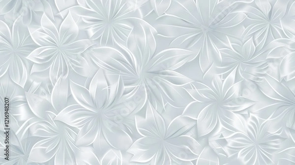 Fototapeta A textured, light-colored floral pattern with a subtle embossed effect.