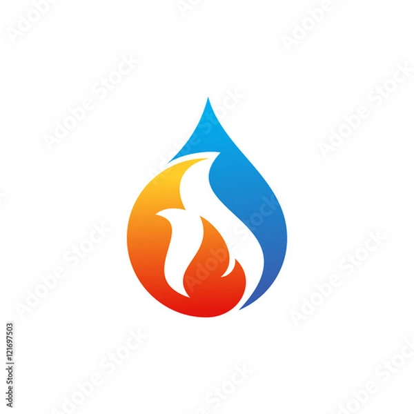 Obraz Water Fire Restoration Logo Vector Image Icon