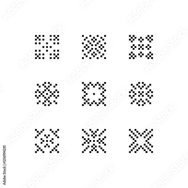 Fototapeta Ethnic ornament, square geometric element. Vector illustration. Slavic traditional ornament.