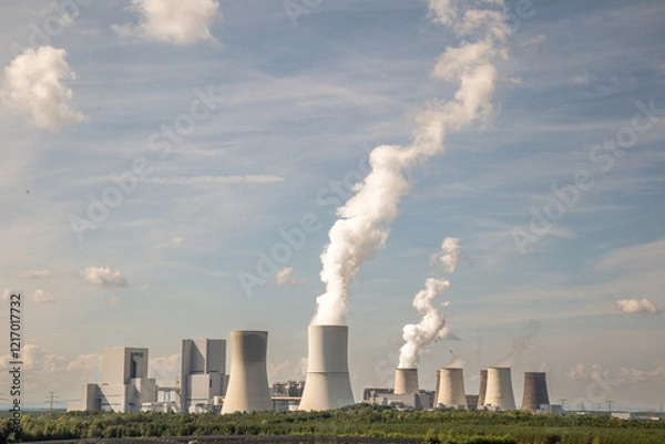 Obraz Braunkohle Kraftwerk Boxberg, Sachsen, Lausitz