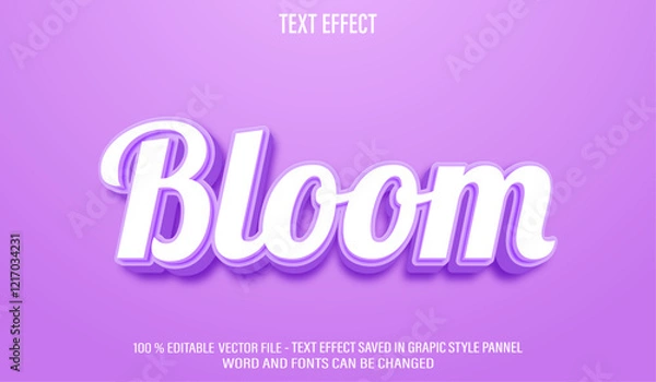 Fototapeta Soft Purple Bloom 3d editable text effect style