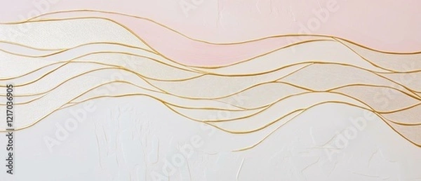 Obraz Modern Art Wall Decoration, Abstract Painting, Sculptural Textures, Gold Leaf on Canvas, Handcrafted Artwork