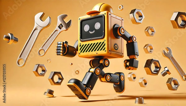 Fototapeta Innovative Robotics: A Mechanic Robot in Action