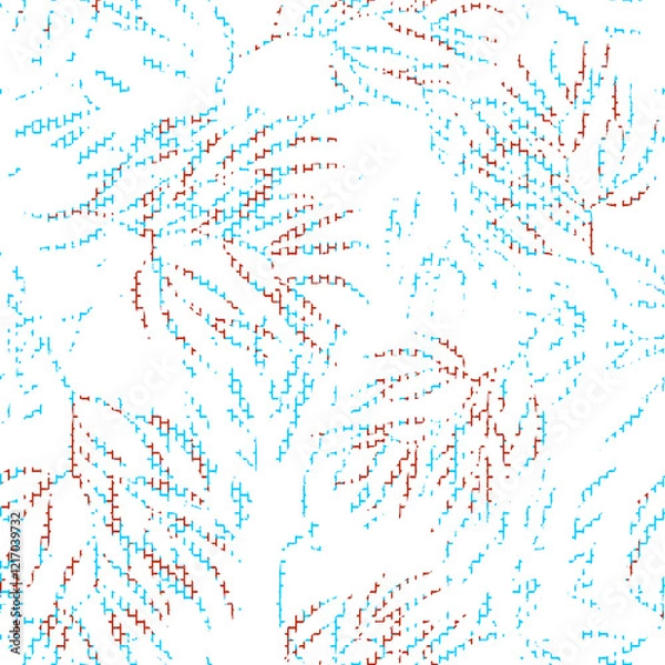 Fototapeta Abstract leaf seamless patterns