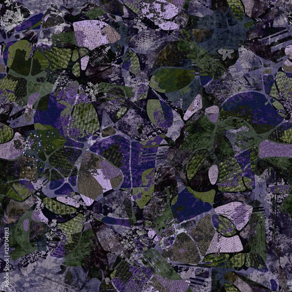 Obraz Seamless collage of burlap, cardboard, and denim