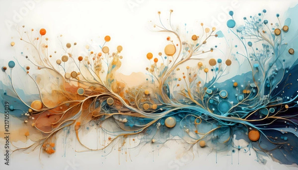 Fototapeta Abstract Mood of Connection background on white backgrounds