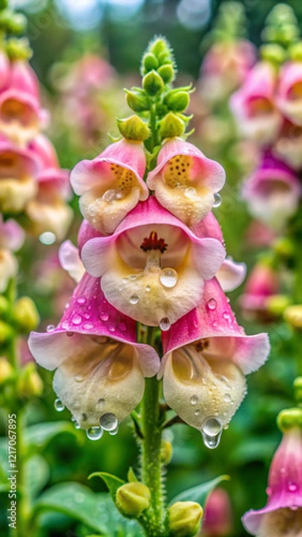 Fototapeta A snapdragon-like flower with oversized, fluffy “lips” that look soft and squishy