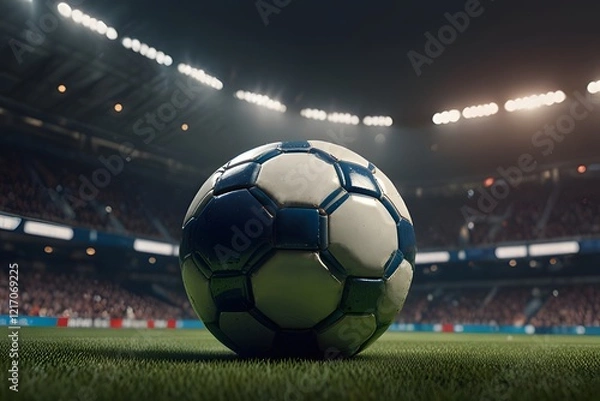 Obraz a soccer field with a soccer ball on it