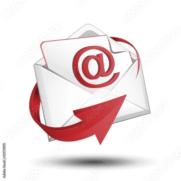 Obraz E-mail envelope with red arrow Vector