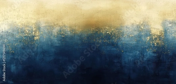 Fototapeta Grainy abstract light effects on a navy to gold gradient