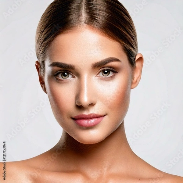 Obraz retrato de mujer hermosa con piel lisa y suave