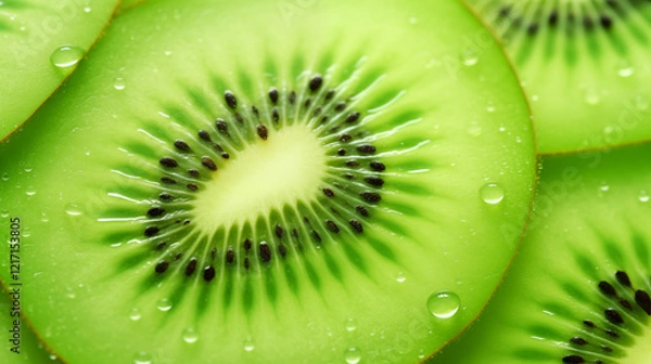 Fototapeta Close-Up of Fresh Kiwi Fruit Slice