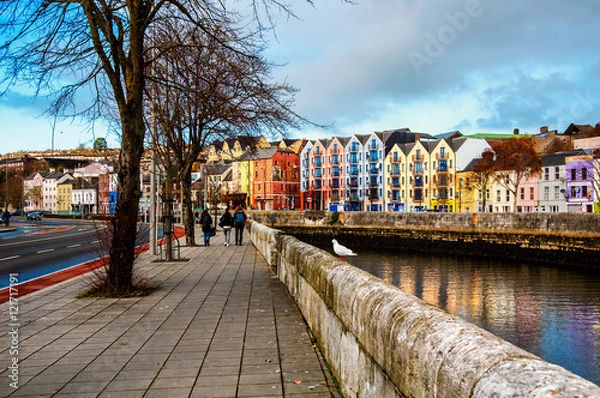 Obraz Brzeg rzeki Lee w Cork w Irlandii