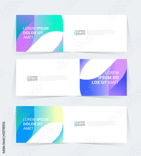 Obraz Geometric banner design with Vector presentation template.