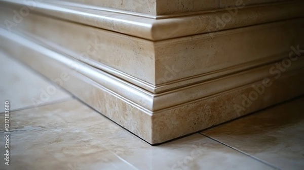 Fototapeta Elegant Stone Baseboard Corner Detailing