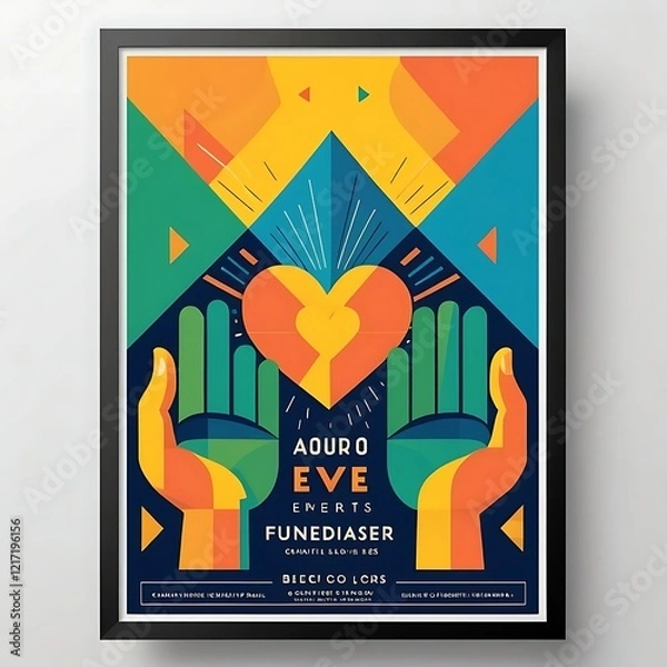Fototapeta Fundraising event poster template and design with background