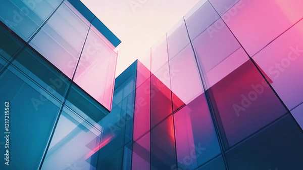 Obraz Exploring the interplay of light and geometry in abstract design showcasing contemporary graphic web UI and UX aesthetics. Generative AI