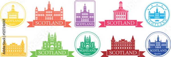 Obraz Scotland set. Isolated Scotland on white background