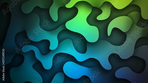 Fototapeta Tranquil Blue and Green Gradient Pattern for High-Quality Designs