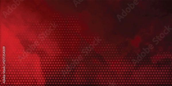 Fototapeta Dark red grunge stripes abstract banner design. Geometric tech vector background