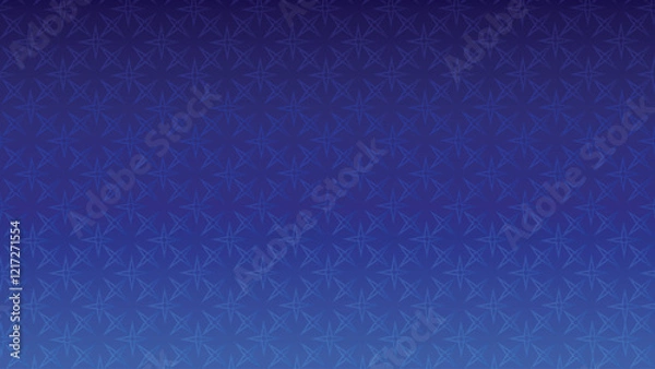 Fototapeta Celestial Compass Pattern.
A mesmerizing repeating pattern of nautical-inspired compass stars arranged in a perfect grid against a deep blue gradient background.