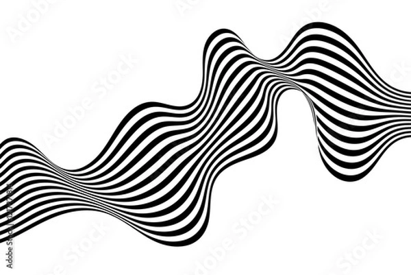 Obraz Abstract black and white wave pattern. Eps 10