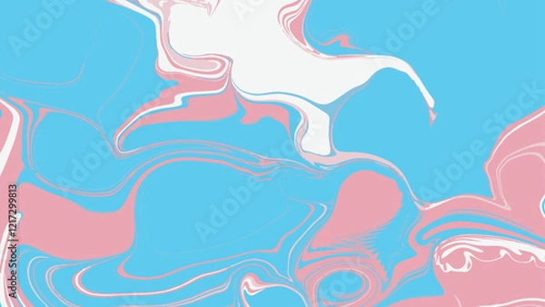 Obraz Liquid vector transgender flag. Stylized decorative background for Pride Month. Banner design