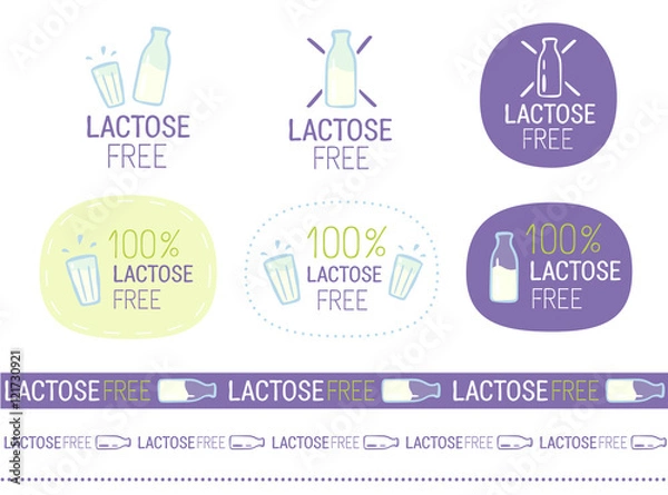 Obraz vector lactose free sign set