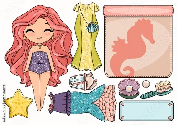 Obraz Paper doll with clothes 