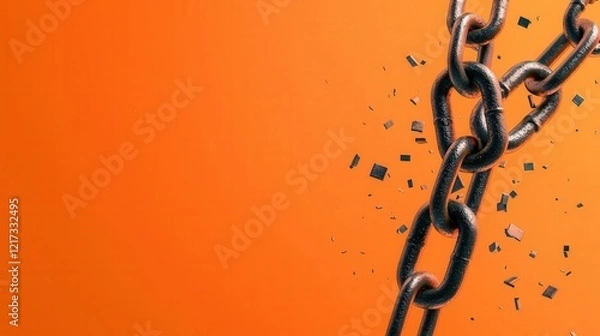 Obraz Abstract concept of debt and credit with chains and freedom symbols, Debt management, financial independence