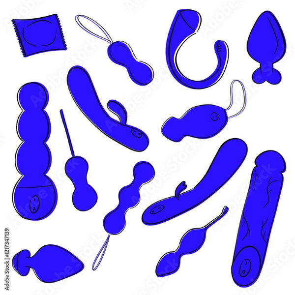 Fototapeta  elements on a transparent background related to self-gratification