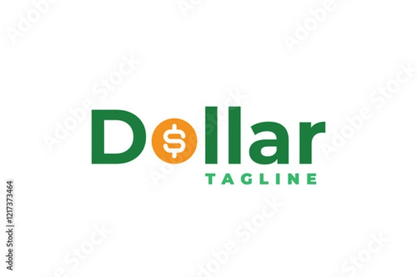 Fototapeta coin dollar text logo