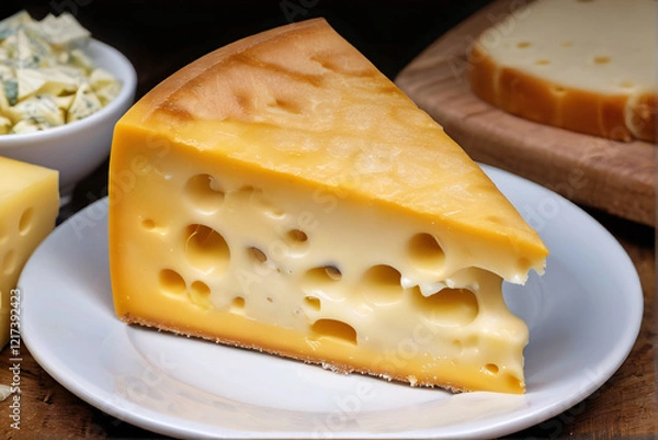 Obraz piece of cheese on a plate